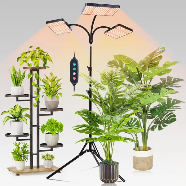 Amazon.com : FECiDA 2026 3Head Grow Light with Stand, 75 Watt Power Draw,  Bright and Big Coverage Grow Lights for Large Hous
