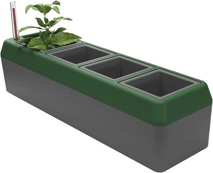 Amazon.com : Bio Green Provence Self Watering Planters – 4-Herb Window Boxes  Planters with Water Level Indicator – Windowsil