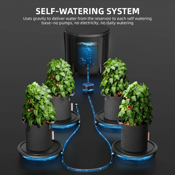 Spider Farmer 4-Pack Gravity-Fed Silent Self-Watering System Kits for  Indoor Grow Tents & Greenhouses